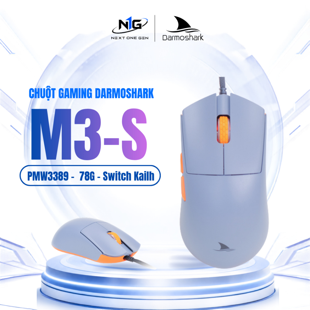 [CHÍNH HÃNG - BH 1 NĂM] Chuột Darmoshark M3S Wired PMW3389 16000DPI Kailh 80 Triệu Click RGB