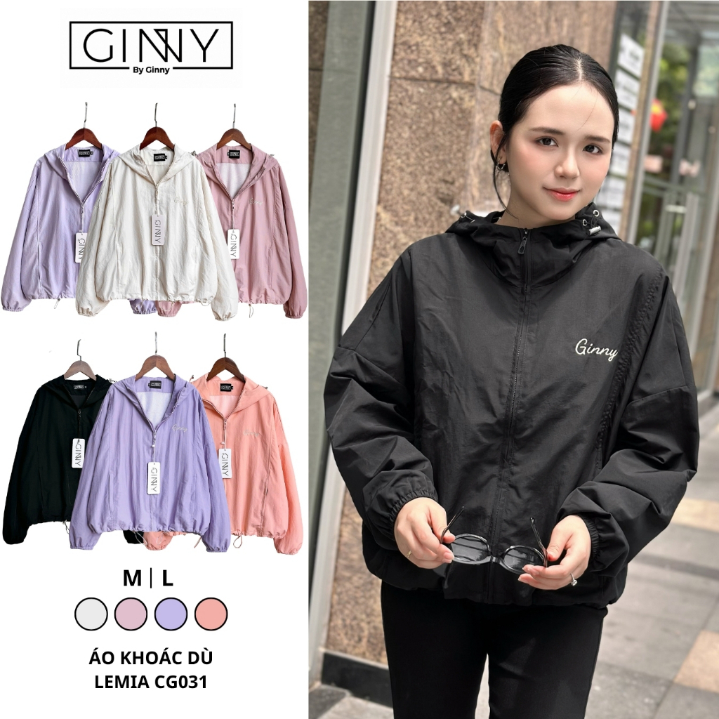 𝐆𝐈𝐍𝐍𝐘 Áo Khoác Dù Lemia CG031 Lót Lưới Thoáng Khí, Chống Nắng, Trượt Nước, Có Túi Trong Tiện Lợi