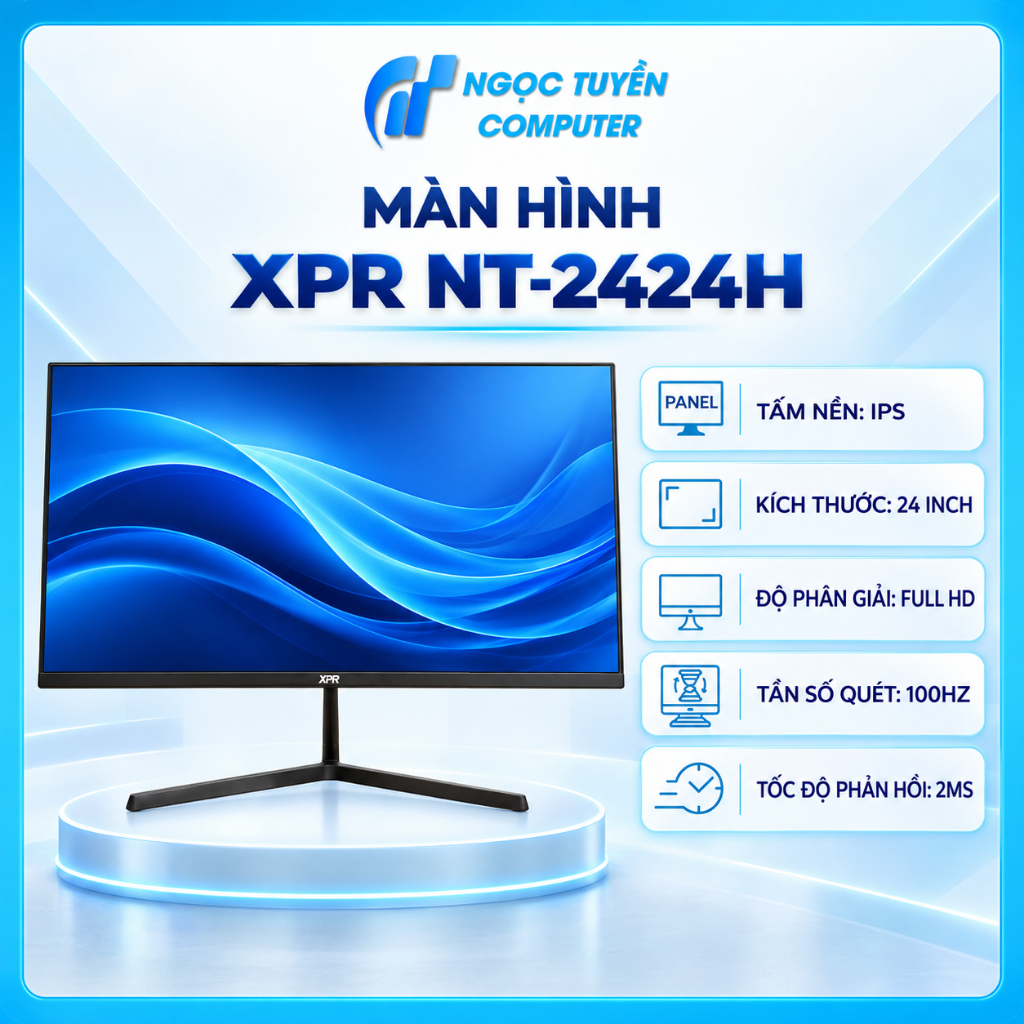 [FULLVAT] Màn hình XPR - NT 2424H 100Hz IPS Phẳng Đen Full viền phù hợp cho văn phòng, game