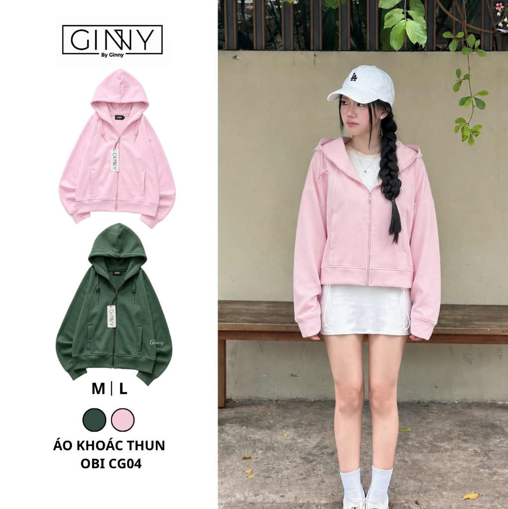 Áo Khoác Thun Hoodie Zip 𝐆𝐈𝐍𝐍𝐘 | Áo chống nắng ngăn tia UV thông hơi thoáng khí thời trang |Obi CG04