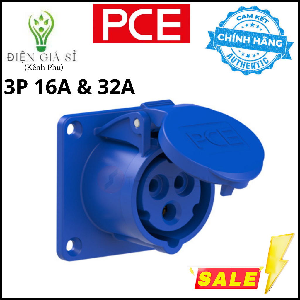 Ổ Cắm Dạng Thẳng Lắp Âm 3 Pha 16A Và 32A (F313-6) Chính Hãng PCE