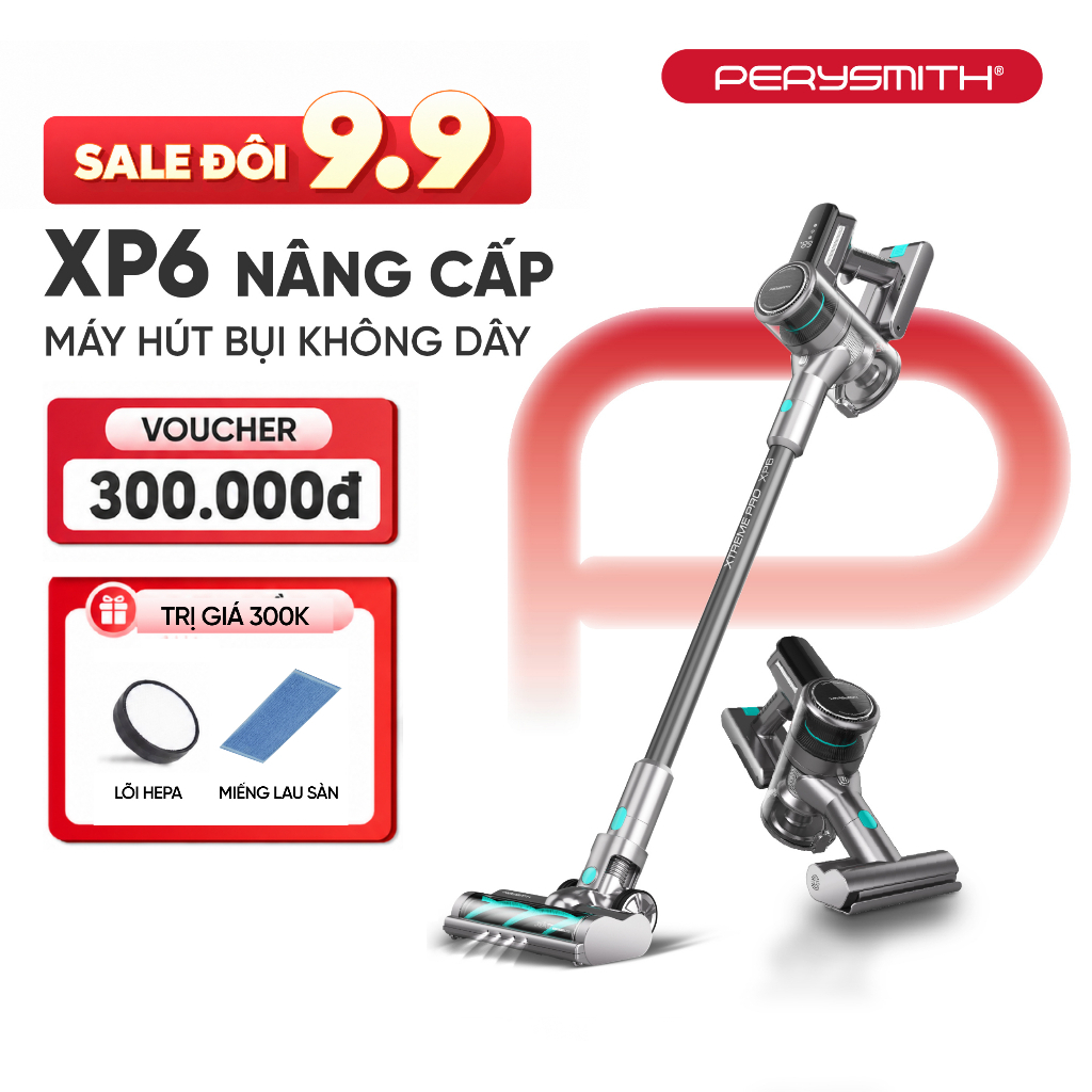 PerySmith XP6 - Robot Hút Bụi Lau Nhà Thông Minh, Thiết Kế Đa Năng Cho Căn Hộ Nhỏ