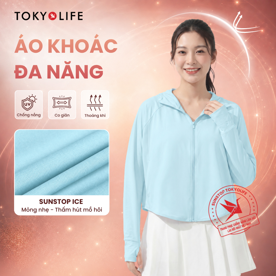 [LIVESTREAM] Áo khoác đa năng chống nắng TOKYOLIFE SunStop Ice dáng năng động thoáng khí bảo vệ da t