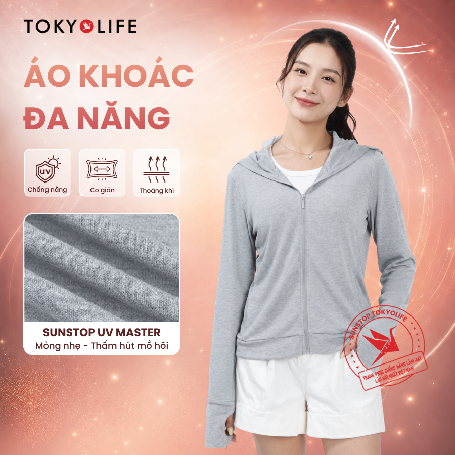 [NEW 2026] Áo khoác nữ đa năng TOKYOLIFE áo khoác chống nắng 1 lớp dáng ngắn nữ SunStop Master mũ li