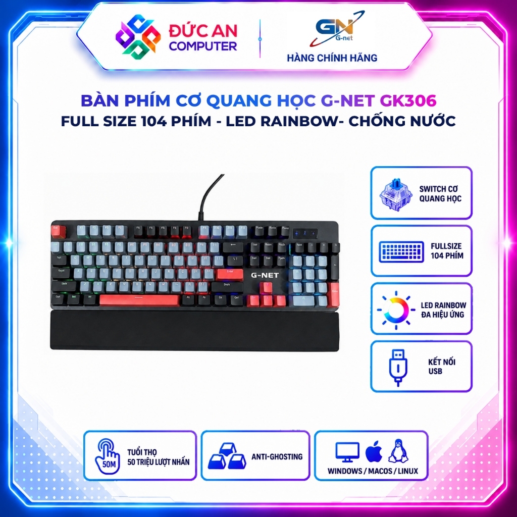 Bàn Phím Cơ Gaming G-Net GK306