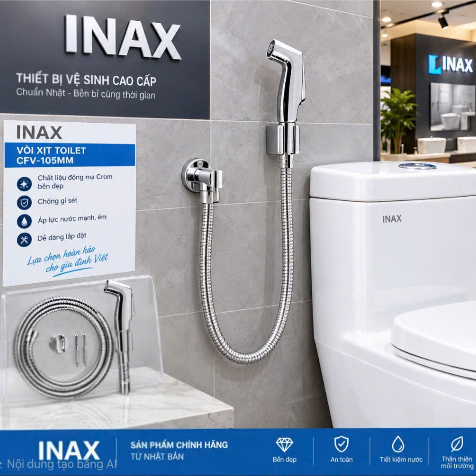 Vòi Xịt Vệ Sinh INAX CFV-105MM – Lõi Van Đồng