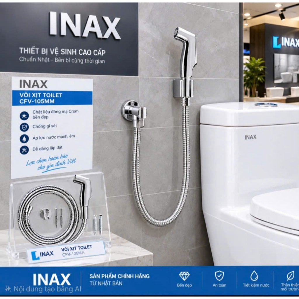 CHÍNH HÃNG VÒI XỊT INAX CFV-105MM BẢO HÀNH 2 NĂM