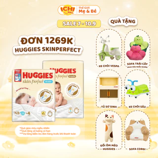 Tã dán/quần Huggies Skin Perfect phiên bản mới size NB76/S82, nâng cấp từ Huggies Tràm Trà _Ichimall