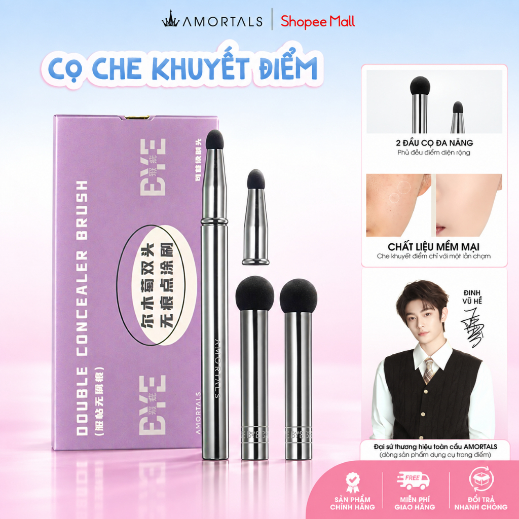 《Amortals Vietnam》Cọ che khuyết điểm AMORTALS Và Cọ Tán Nền Tiên Cá Giúp Tán Nền, Che Khuyết Điểm