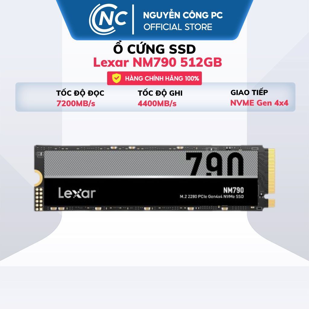 Ổ cứng SSD Lexar NM790 512GB NVMe PCIe 4.0 x4 (M.2 2280) - Bảo hành 60 tháng