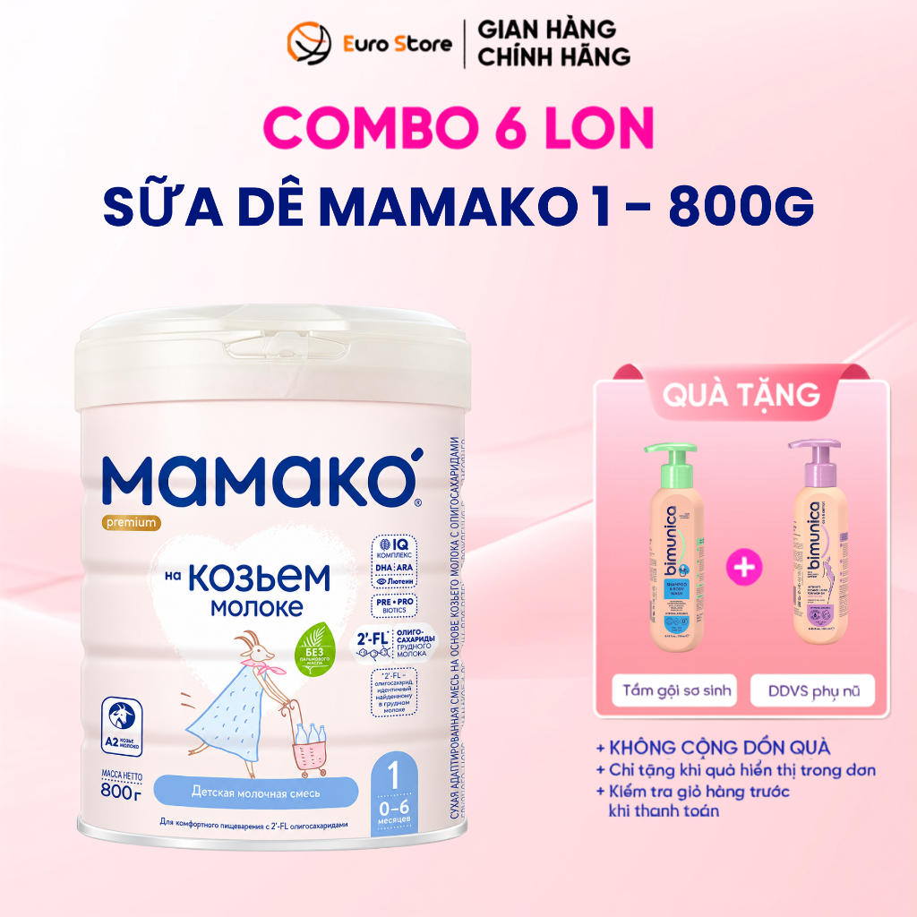 [Thùng 6 Lon] Sữa Dê MAMAKO 1 Premium Euro Store - 800g