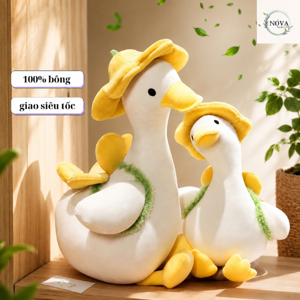 Gấu bông con vịt cute, gối ôm cho giấc ngủ sâu