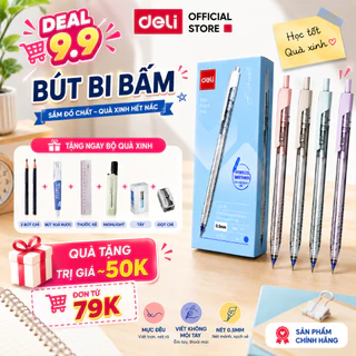 ????9K/5 BÚT - TẶNG 7 QUÀ Combo 5/10/20 Bút Bi Deli Ngòi 0.5mm Nét Thanh Mảnh Màu Pastel Phù Hợp Với HSSV, Văn Phòng
