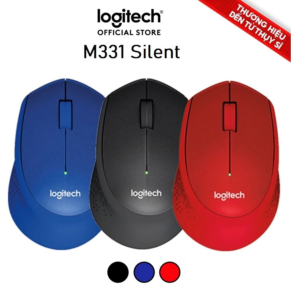 Chuột không dây Logitech M331 Silent Plus chính hãng, Pin 24 tháng, Chuột Công Thái Học - Bảo Hành 1