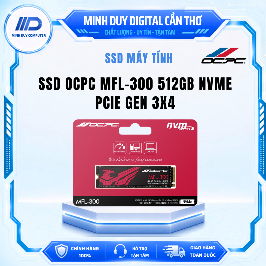 SSD OCPC MLF-300 512GB NVME PCIE GEN 3X4 - HÀNG CHÍNH HÃNG - BẢO HÀNH 3 NĂM