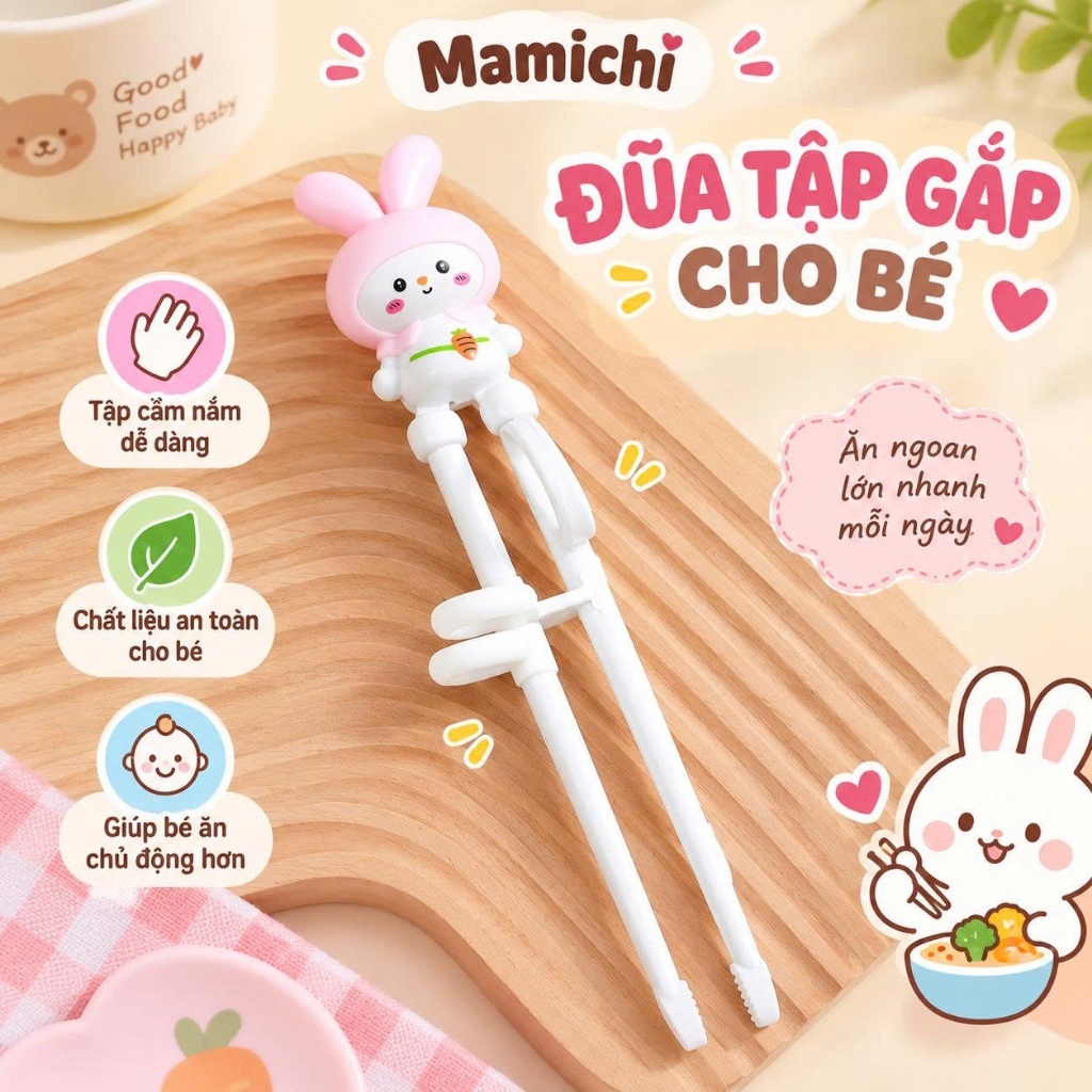 Đũa Tập Gắp Cho Bé Cho Bé Tập Ăn Chất Liệu Nhựa Cao Cấp Chắc Chắn Có Quai Xỏ Ngón Nhiều Hình Đáng Yê