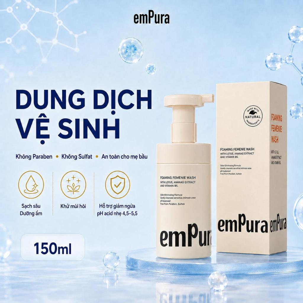 Bọt Vệ Sinh Nữ Dung Dịch Vệ Sinh Cho Nữ EmPura Giúp Ngừa Viêm, Giảm Ngứa, Khử…