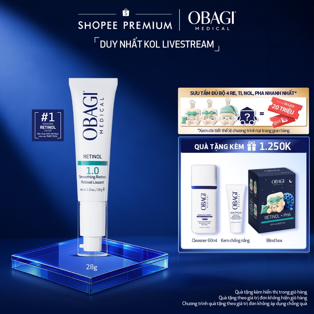 [Obagi - Lucie] Kem Dưỡng Làm Mờ Nếp Nhăn & Làm Đều Màu Da Obagi Retinol 1.0 (28g).