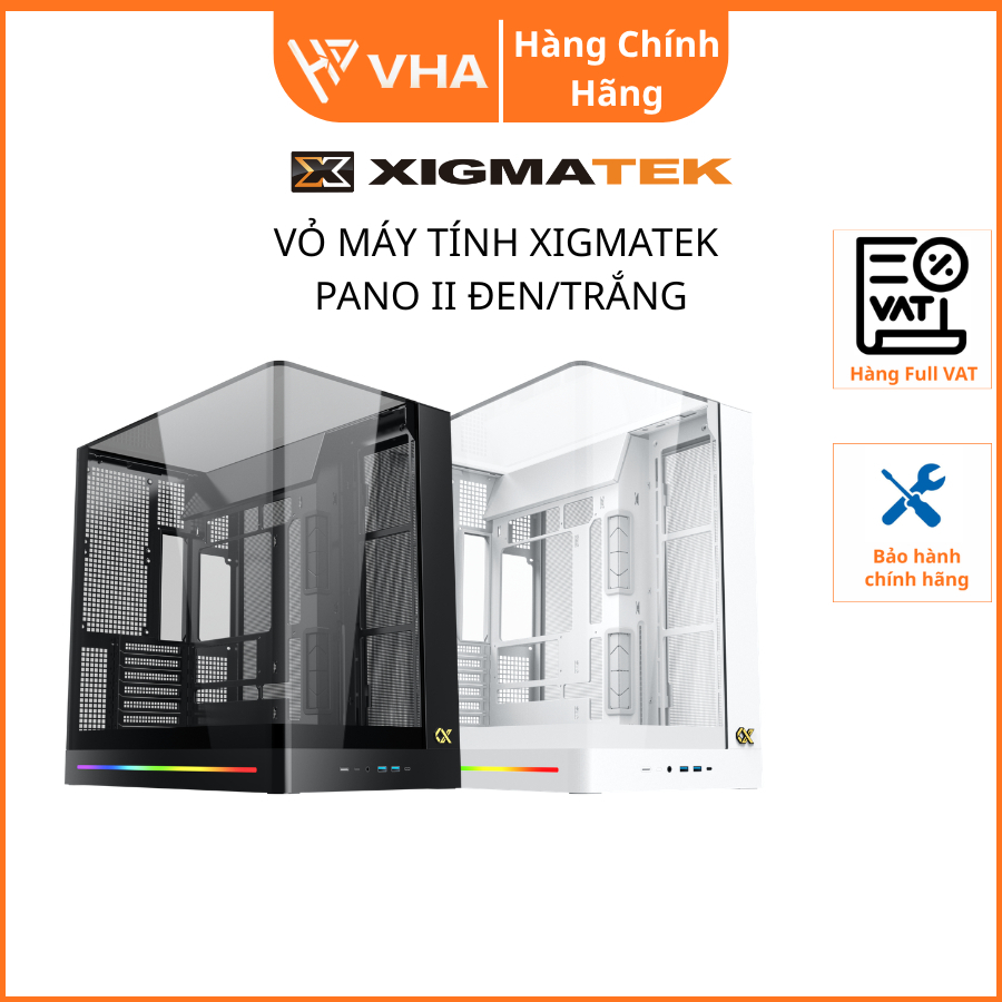 Vỏ Case Máy Tính Xigmatek Pano II - Full Tower - E-ATX/ATX/M-ATX/Mini-ITX - ARGB - Kính Cong - Chính