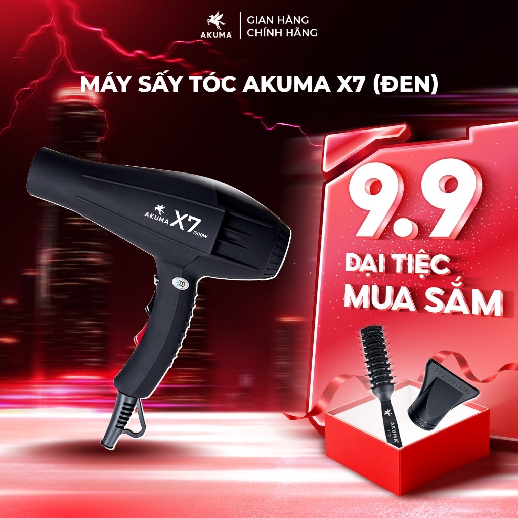 Máy sấy tóc cao cấp AKUMA X7 - Công suất lớn, gió mạnh, 2 chiều nóng lạnh, lõi đồng bền bỉ