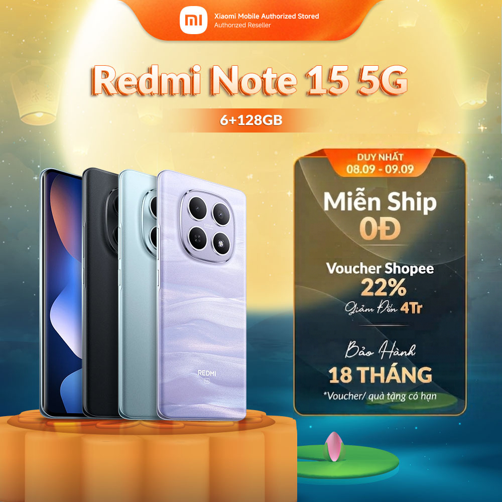 [Livestream] Điện thoại Redmi Note 15 5G (6+128GB) | Màn hình 6,77" FHD+|Snapdragon® 6 Gen 3 |Camera 108MP