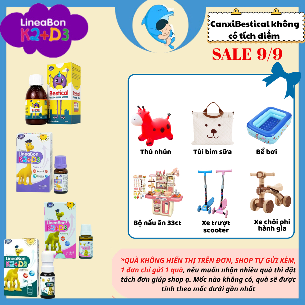 Combo LineaBon/Canxi Bestifer Mom/Canxi Bestical hỗ trợ hấp thu canxi giúp bé cao lớn MECAHEO