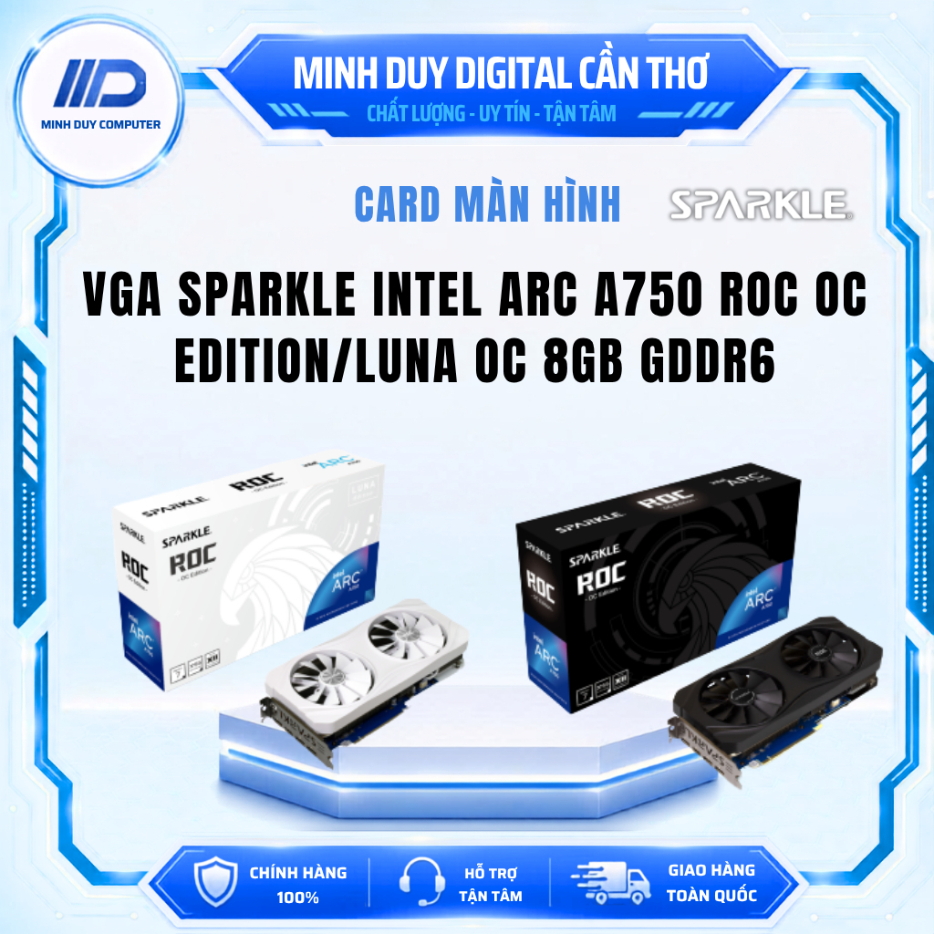 CARD MÀN HÌNH SPARKLE INTEL ARC A750 ROC OC EDITION / LUNA OC 8GB GDDR6 - HÀNG CHÍNH HÃNG - BẢO HÀNH
