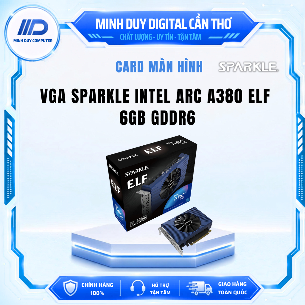 CARD MÀN HÌNH SPARKLE INTEL ARC A380 ELF 6GB GDDR6 - HÀNG CHÍNH HÃNG - BẢO HÀNH 3 NĂM