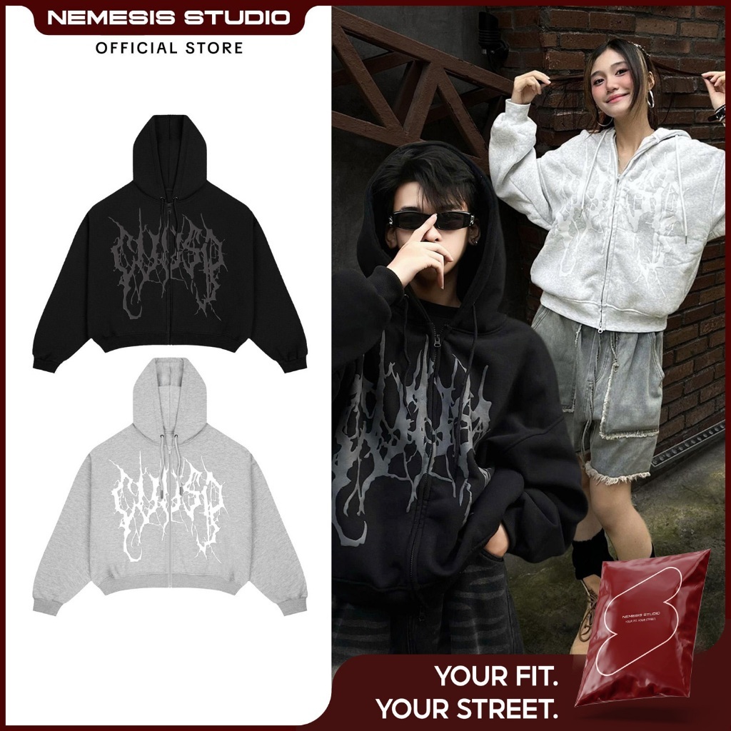 Áo khoác hoodie zip 2 chiều chất nỉ bông dày dặn local brand form boxy đi nắng nam nữ SOMAY NEMESIS