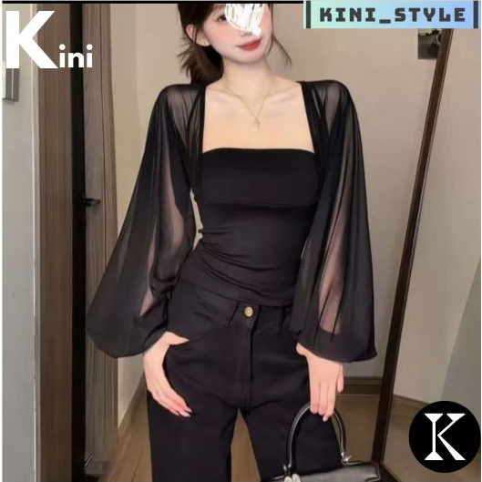 Áo thun phối lưới co giãn siêu dễ thương chất liệu thun cotton KINI Style