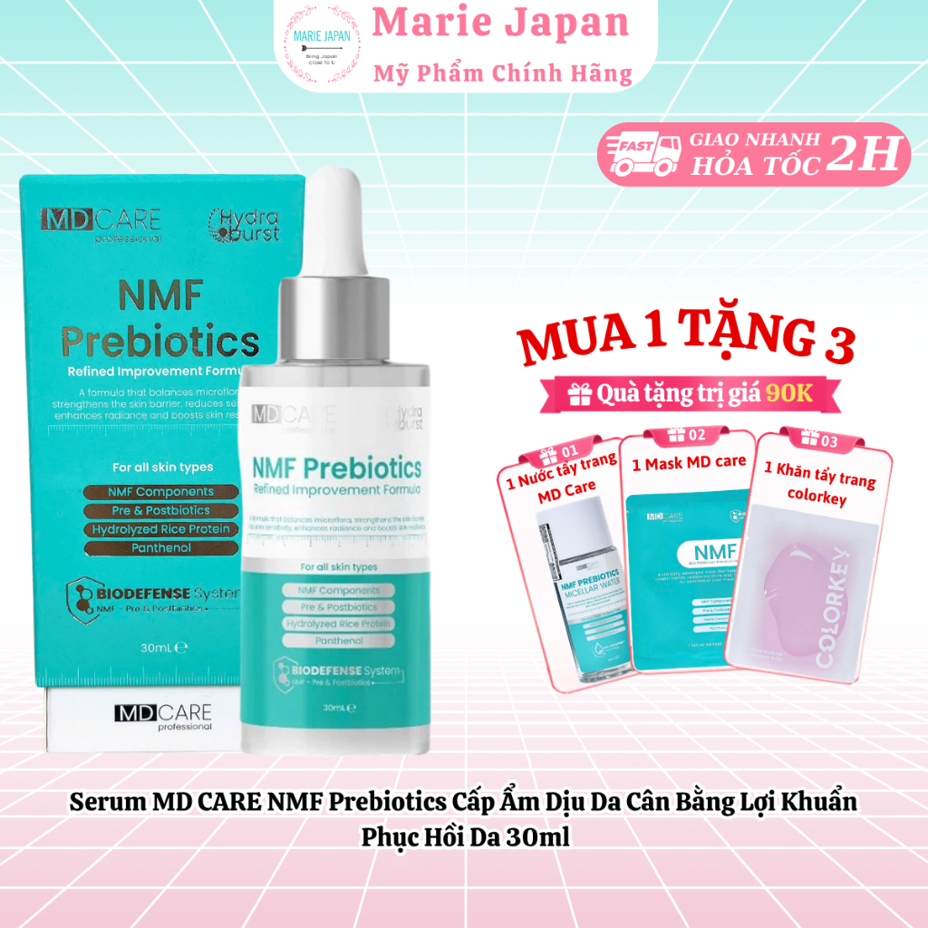 [MUA 1 TẶNG 3] Serum MD CARE NMF Prebiotics Cấp Ẩm Dịu Da Cân Bằng Lợi Khuẩn Phục Hồi Da 30ml
