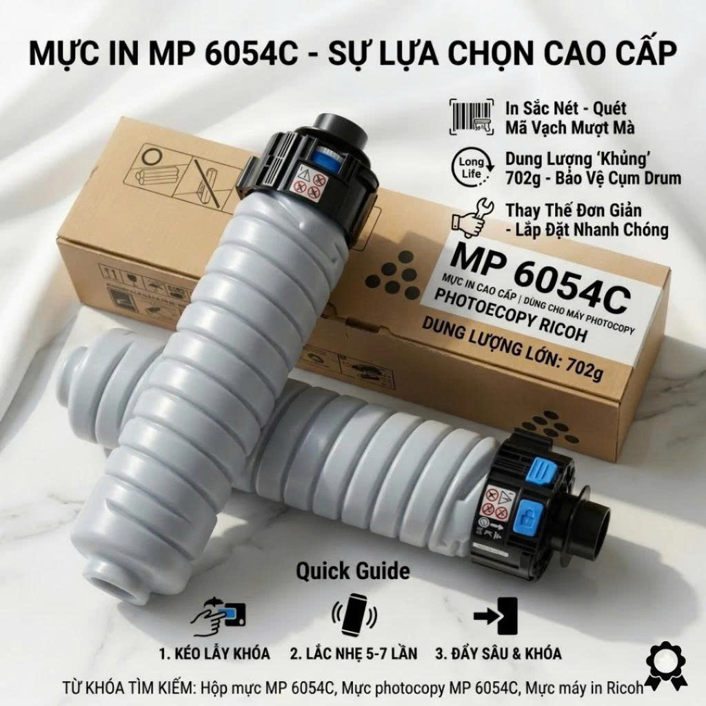 Hộp Mực Ricoh MP3054 MP3554 MP4054 MP5054 IM2500 IM3000 IM4000 In Đậm Nét Sạch Nền MIVDO