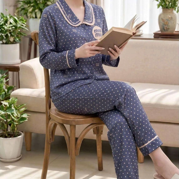 Bộ Pijamas Dài Tay Lụa Hàn Châu Chữ Miu 04 (FORM BÉ)  - 3 Màu Hot, ForMe Pijamas