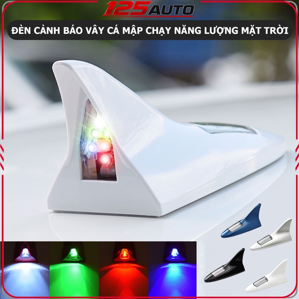 Đèn Led Cảnh Báo Vây Cá Mập Chạy Năng Lượng Mặt Trời Gắn Trên Nóc Xe