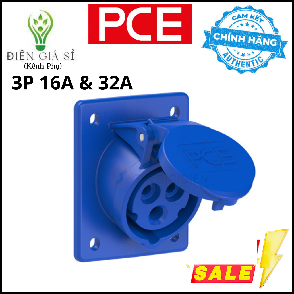Ổ Cắm Dạng Nghiêng 3P 16A, 32A 230V IP44 (F413-6) Chính Hãng PCE