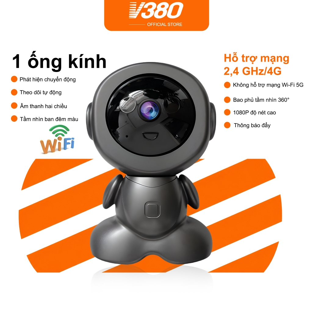 V380 Người máy CCTV Kết nối WiFi Camera an ninh nhà thông minh IP Camera Baby/Pet/Nanny HD 1080P