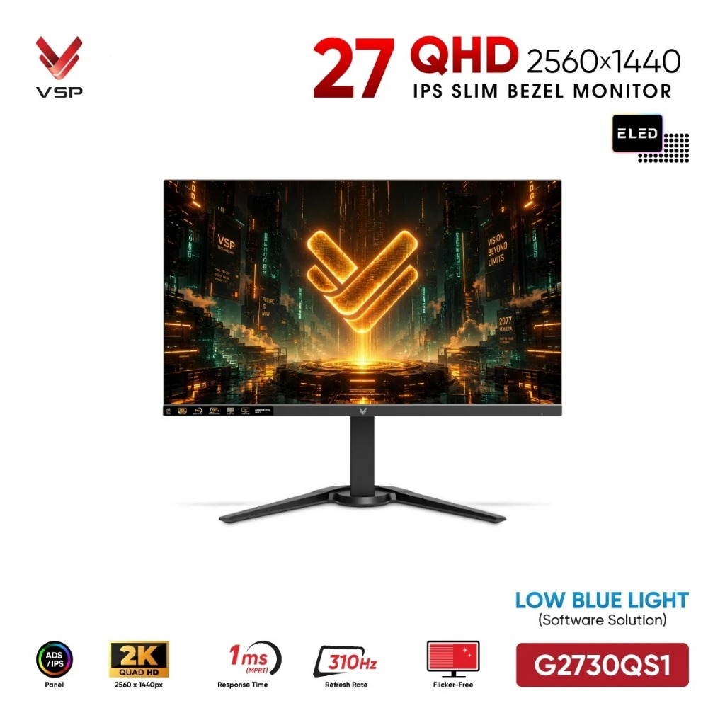 Màn Hình Gaming VSP G2730QS1 (27 inch/IPS/2K QHD/310Hz/1ms)-Màn hình PC Esports độ phân giải 2K siêu