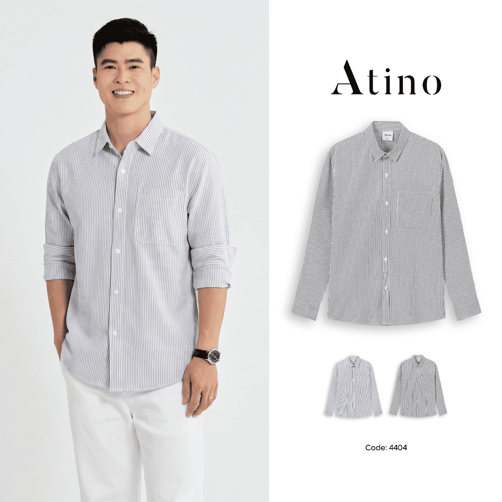 [Duy Mạnh] Áo Sơ Mi Dài Tay ATINO, Hoạ tiết kẻ CLASSIC L.2.4404