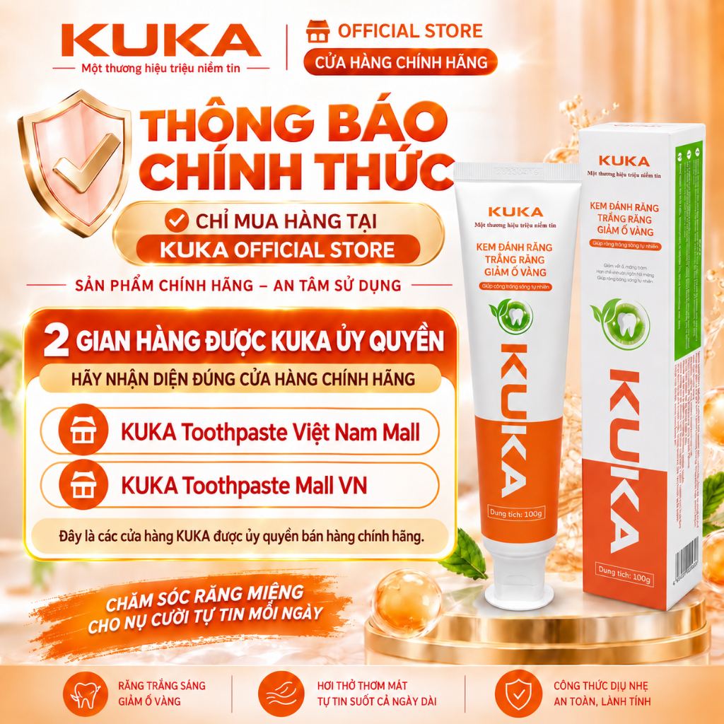 Ưu đãi đặc biệt — Giảm 44% khi mua 2 tuýp kem đánh răng KUKA trắng răng, giảm…