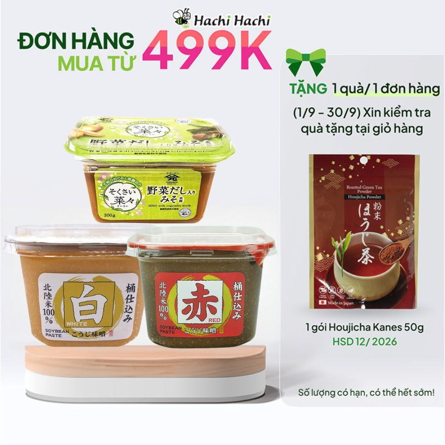 Tương Miso trắng, miso đỏ, miso rau củ Nhật Bản chay mặn điều dùng được, vị thanh dịu, ngọt hậu, già