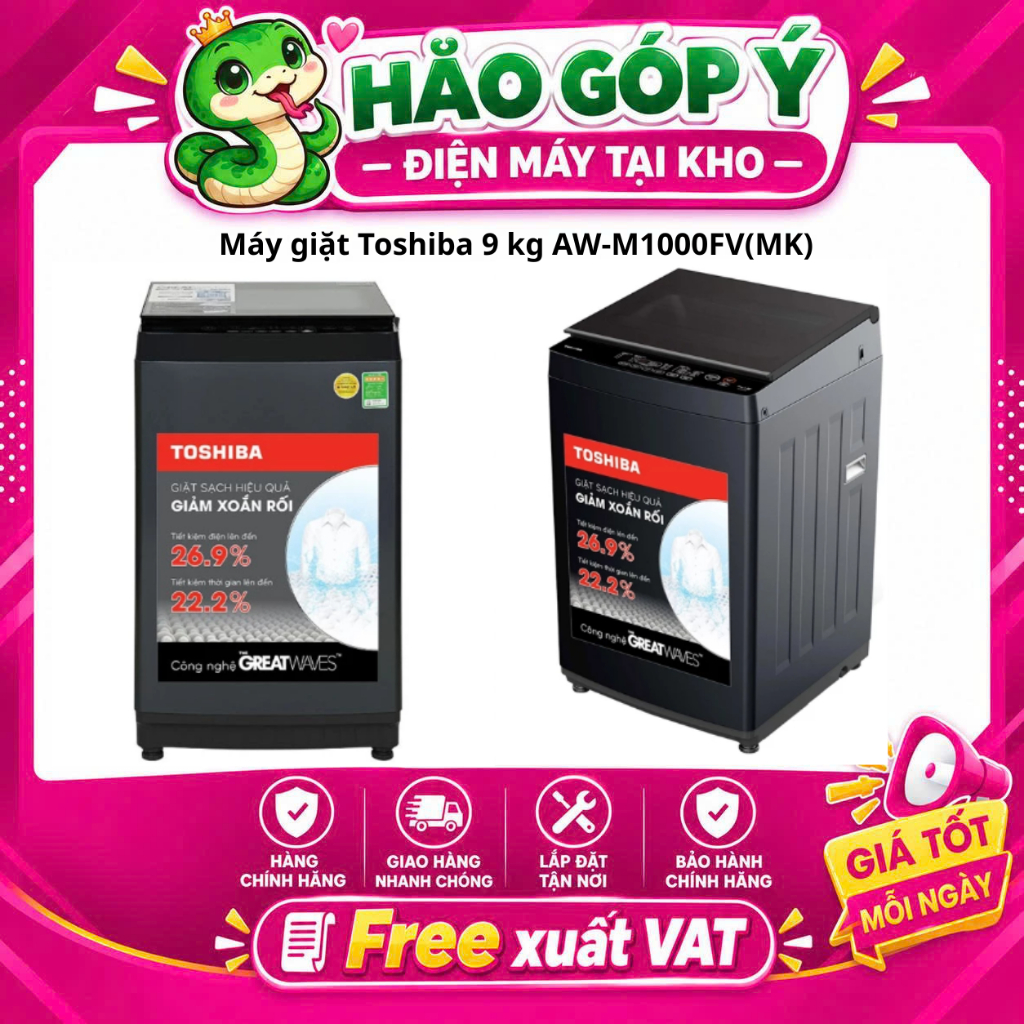 AW-M1000FV(MK) | Máy giặt Toshiba 9 kg AW-M1000FV(MK) - Hàng chính hãng