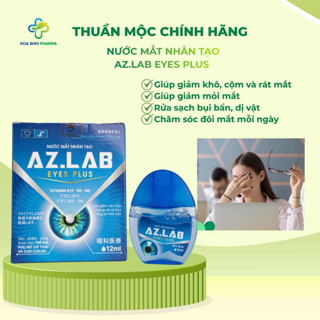 Nước Nhỏ Mắt Nhân Tạo Eyes Plus 12ml – Làm Dịu Khô Cộm Rát, Mỏi Mắt, Rửa Bụi Bẩn