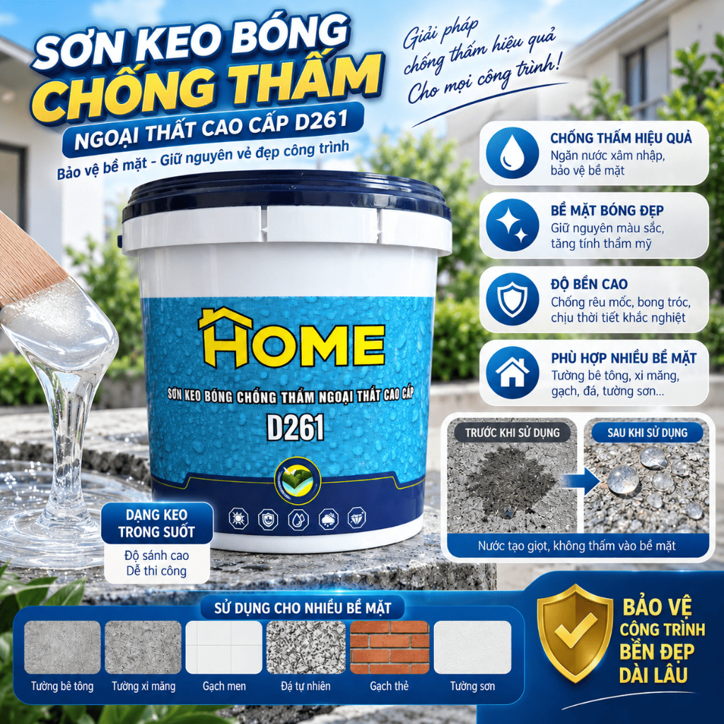 Sơn Keo Bóng Chống Thấm Ngoại Thất D261