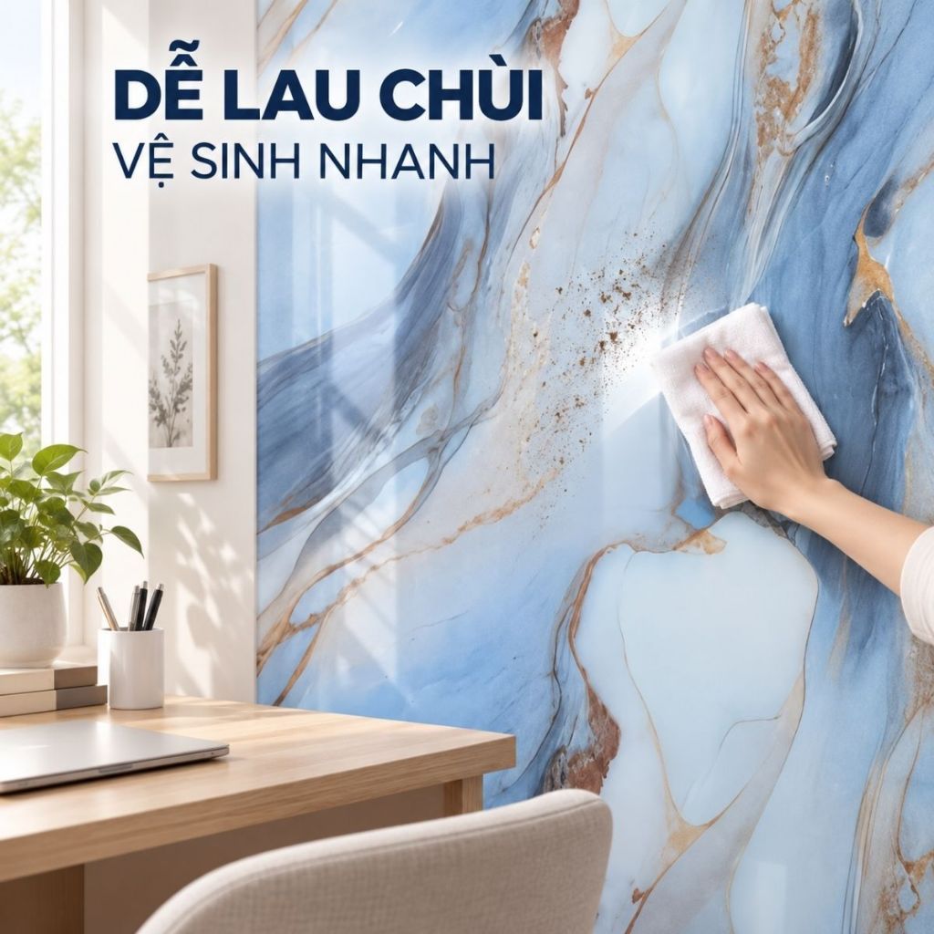 Cuộn xốp PVC dán tường vân đá hoa cương 3m x 60cm - ảnh 3