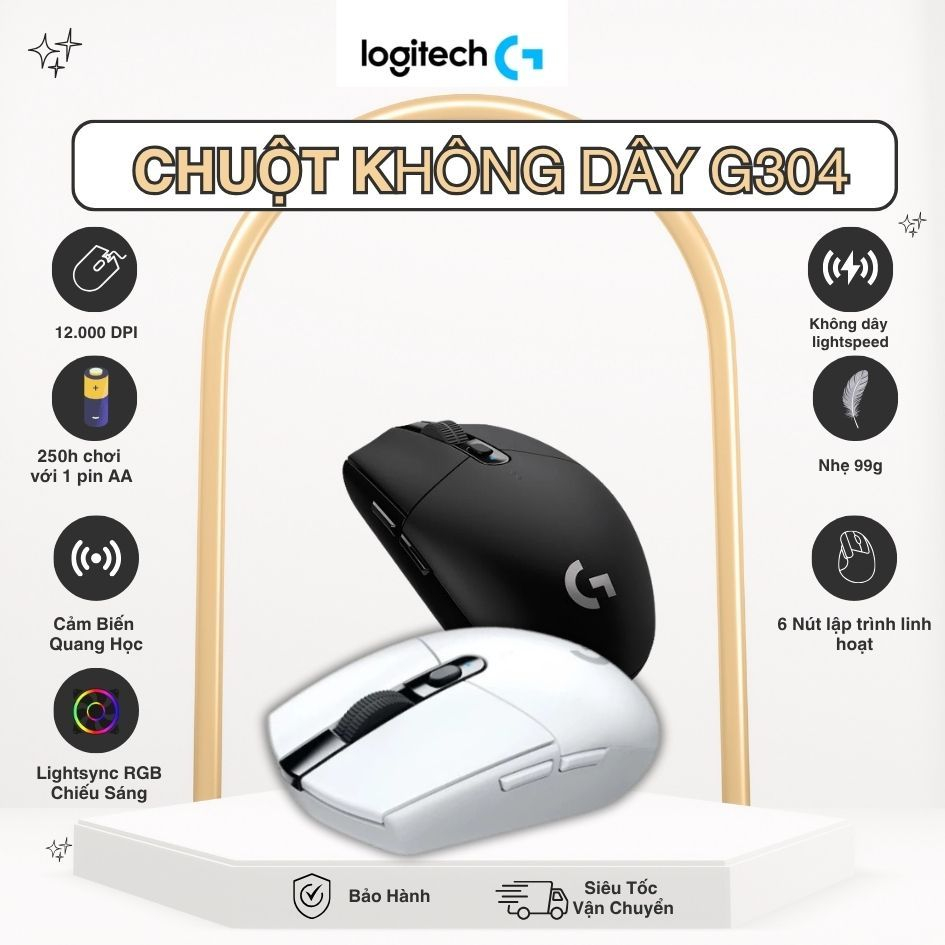 Chuột Không Dây G304 Logitech Gaming Kèm Receiver USB Kiểu Dáng Gọn Gàng Thao Tác Nhanh Cho Laptop P