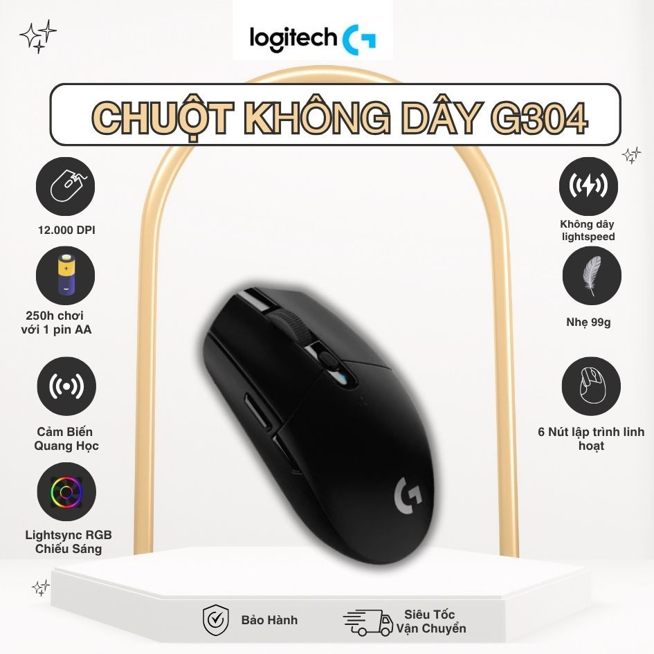 Logitech G304 Gaming Mouse Không Dây Kèm USB Receiver Thiết Kế Ergonomic Nhỏ Gọn Phù Hợp Học Tập Văn