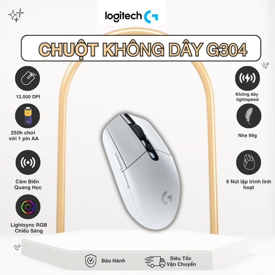Chuột Gaming G304 Wireless Logitech Kèm USB Receiver Thiết Kế Công Thái Học Thao Tác Linh Hoạt Cho M