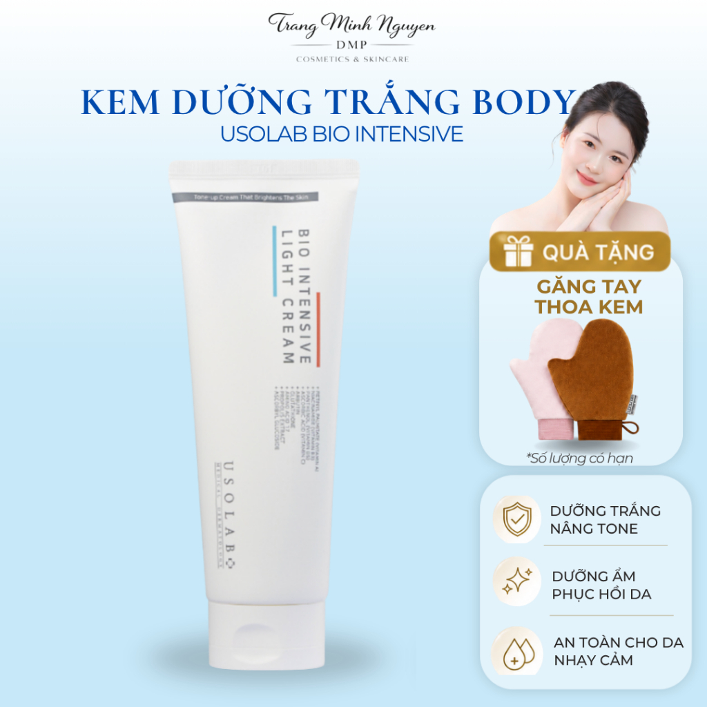 [Chính Hãng] Kem Body Trắng Da USOLAB Bio Intensive Light Cream 250ml - Nâng Tone Body, Đều Màu Da