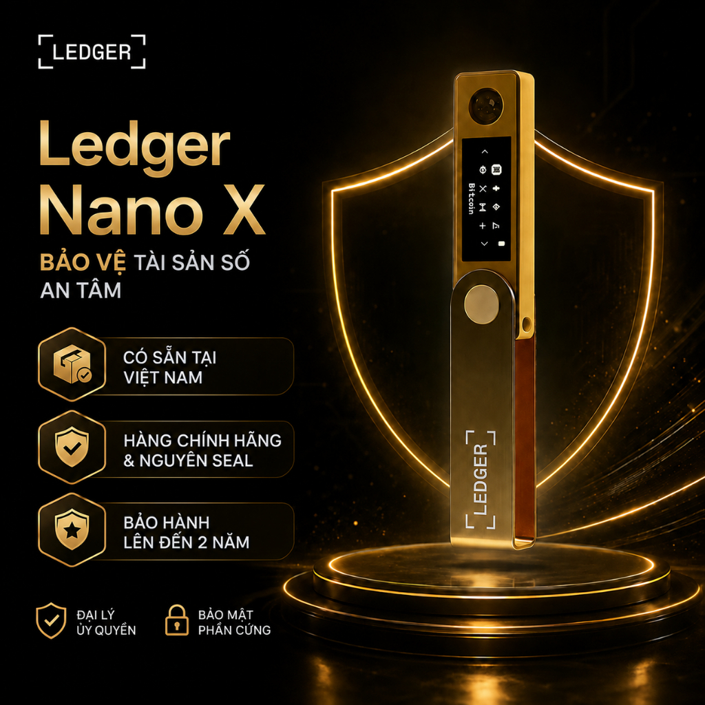 Ledger Nano X Hardware Wallet | Đại Lý Ủy Quyền Ledger | Hàng Có Sẵn Việt Nam | Bluetooth USB-C | BH