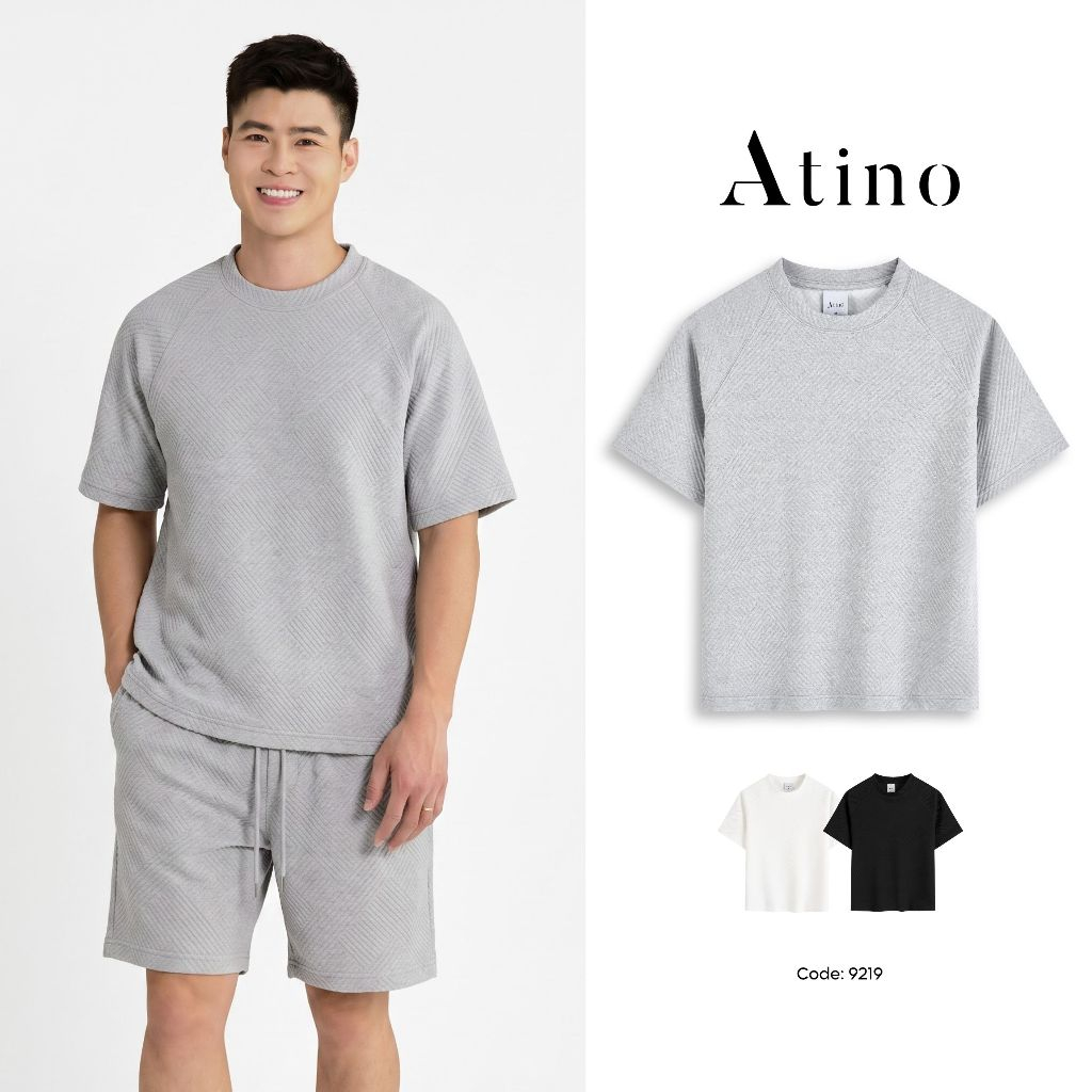[Duy Mạnh] Áo Phông Nam Local Brand ATINO Dệt Nổi Cao Cấp Dày Dặn Đứng Form L.3.9219